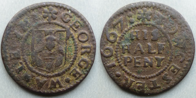 Towcester, George Waple 1667 halfpenny Towcester, George Waple 1667 halfpenny